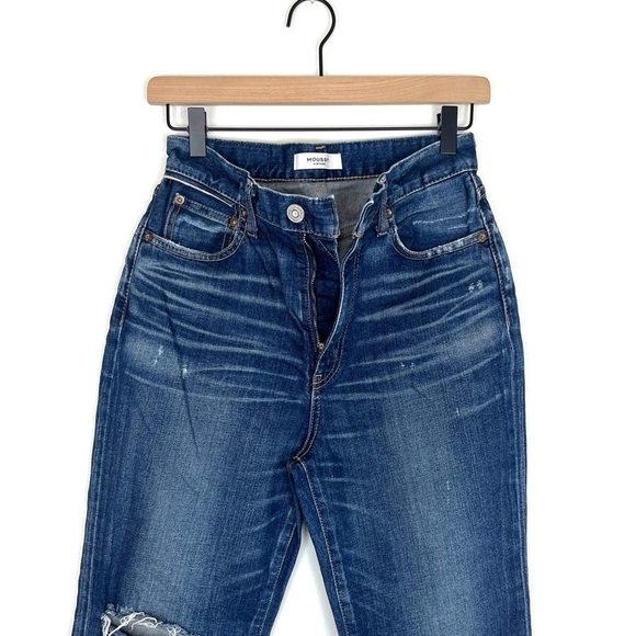 Moussy Vintage Rhode Cropped Flare High Rise Distressed Jeans Size 27 - Picture 4 of 14